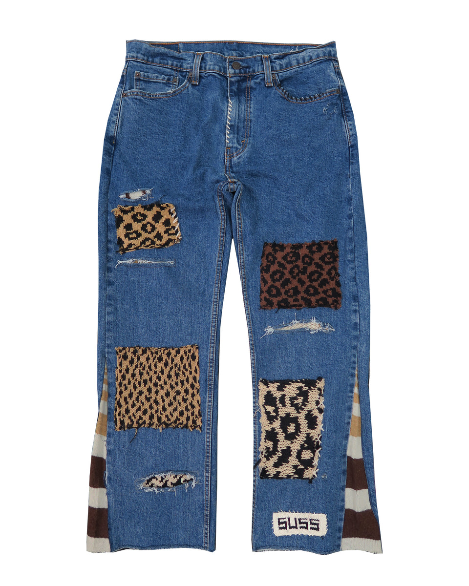 美品★Embroidery Patchwork Trousers Nahmias Sand Knit Patchwork Worker Trousers – Zoo Fashions
