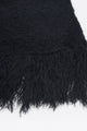 Black fuzzy cotton viscose knit poncho texture detail