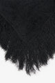 Black fuzzy knit poncho fringe detail cotton viscose texture