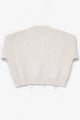 Suss Knits textured cardigan back view hand loomed in recycled cream cotton made in los angeles