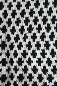 Nordic Tile Mock Neck Sweater - Black & Cream