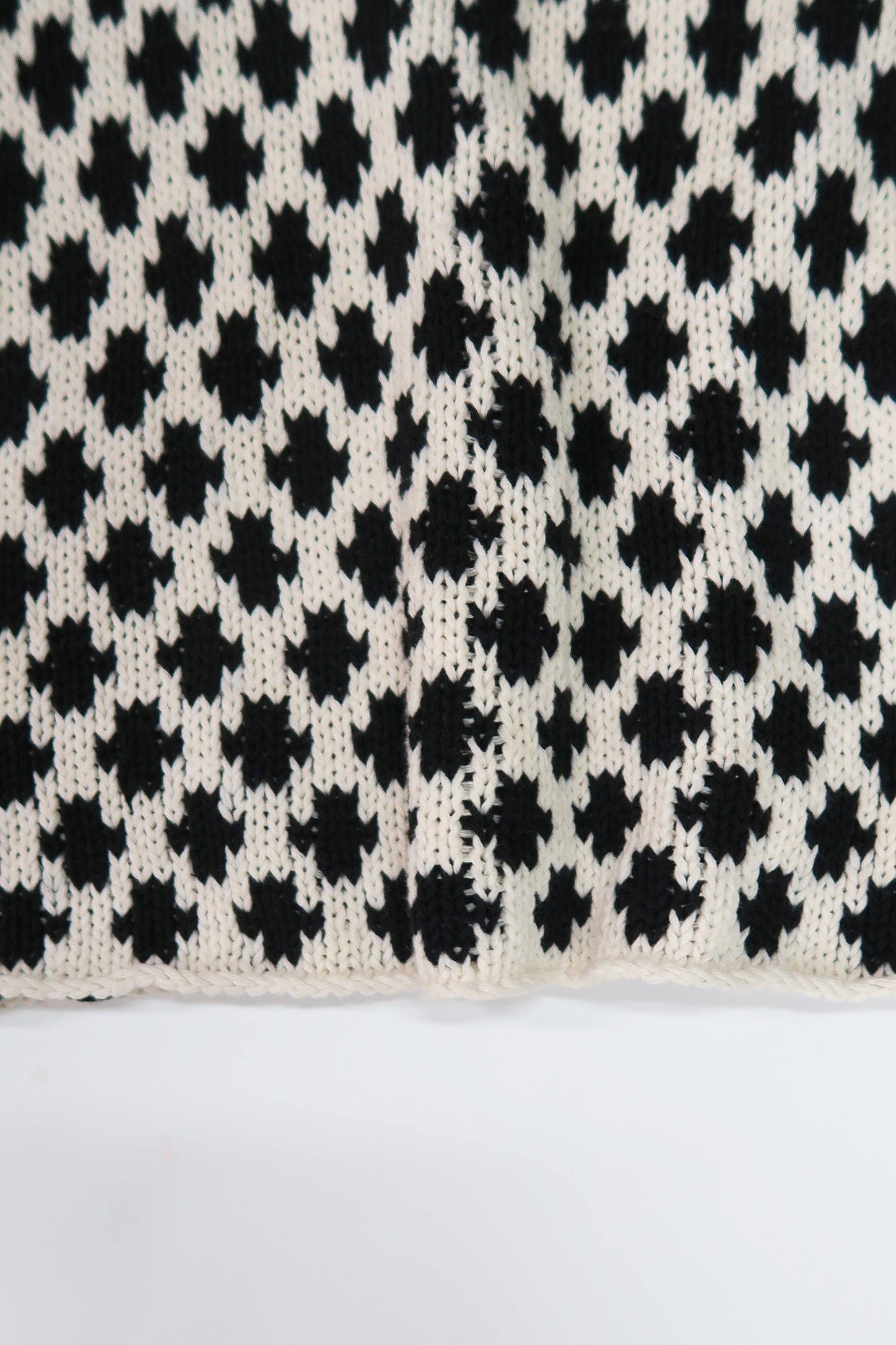 Nordic Tile Mock Neck Sweater - Black & Cream