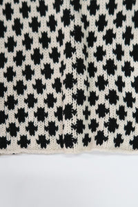 Nordic Tile Mock Neck Sweater - Black & Cream