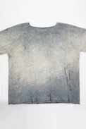 Suss Knits Archive Finish Raglan cotton sweater back view with hand-dyed and distressed finish