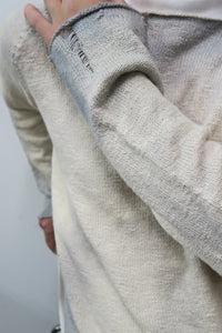 Archive finish cuff detail knit in 100% cotton hand loomed in Los Angeles.