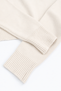 The Suss Knits Cream Open Raglan Knit Top ribbed cuff detail in cotton and lycra knit