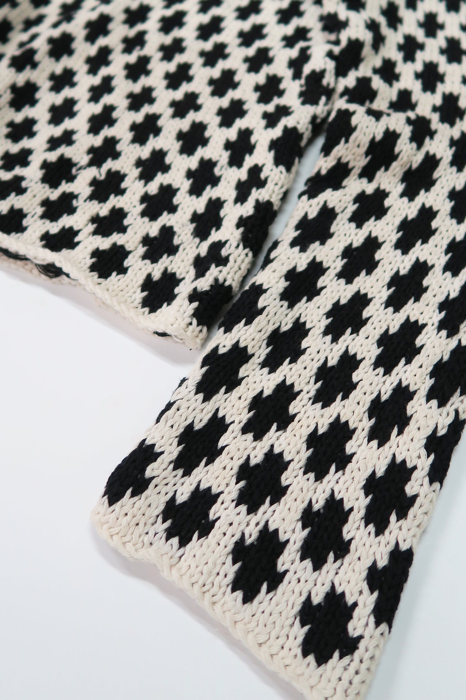 Nordic Tile Mock Neck Sweater - Black & Cream