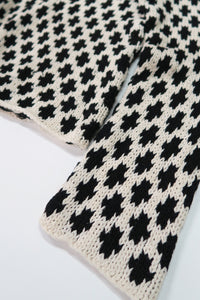 Nordic Tile Mock Neck Sweater - Black & Cream