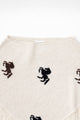 cream knit poncho neckline detail soft cotton knit